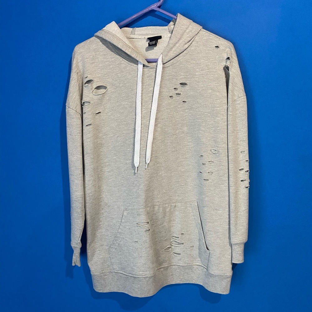 Rue21 Distressed Gray Hoodie